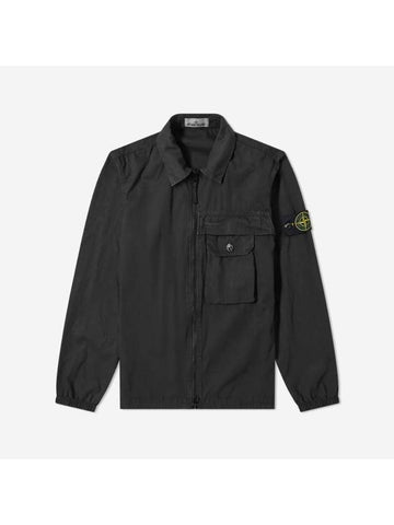 107WN Old Effect Overshirt Black 20FW - STONE ISLAND - BALAAN 1