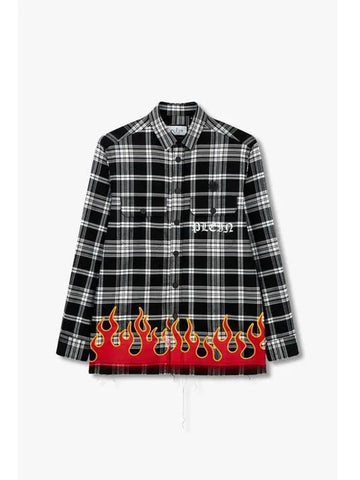 Men s Printed Check Overshirt Black - PHILIPP PLEIN - BALAAN 1