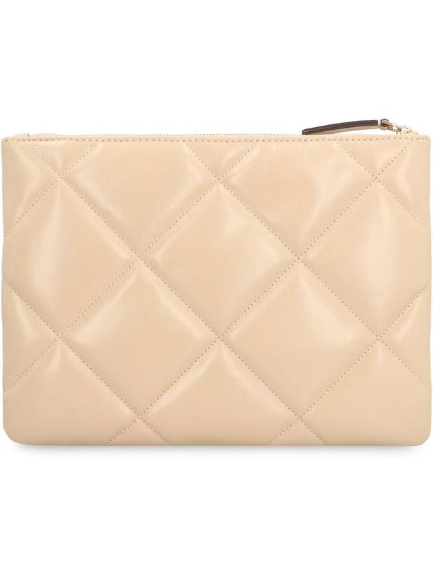 Kira Quilted Clutch Bag Beige - TORY BURCH - BALAAN 5