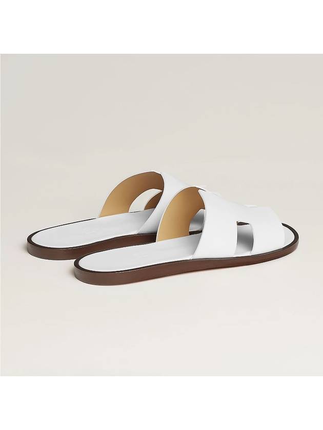 Izmir Leather Slippers Blanc - HERMES - BALAAN 5