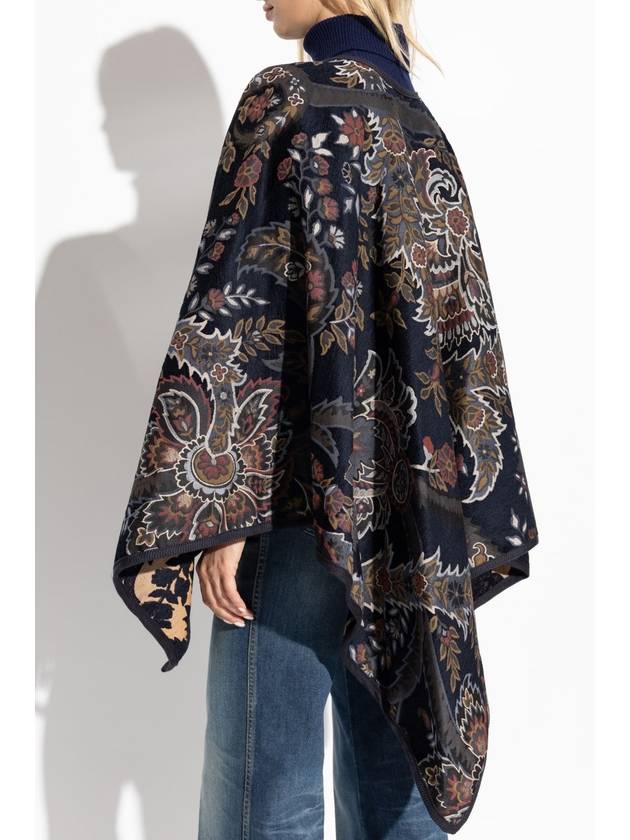 Etro Reversible Poncho With Floral Pattern, Women's, Black - ETRO - BALAAN 7