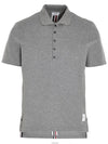 Men's Cotton Pique Center Bag Striped Short Sleeve Polo Shirt Grey - THOM BROWNE - BALAAN 3