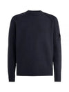 Lens Wappen Classic Crew Neck Wool Knit Top Navy - CP COMPANY - BALAAN 2