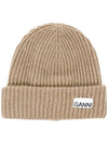 Logo Patch Knit Beanie Starfish - GANNI - BALAAN 2