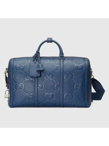 Jumbo GG Small Leather Duffel Bag Blue - GUCCI - BALAAN 1