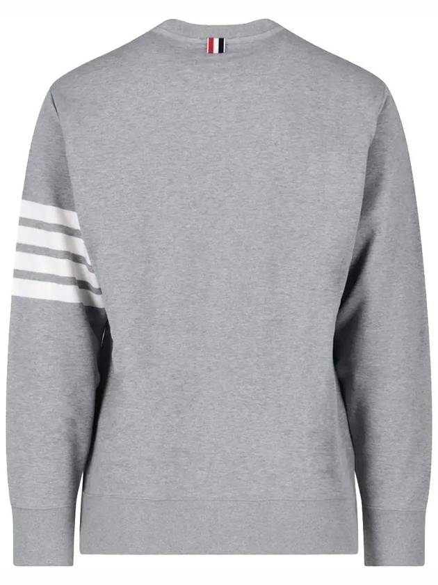 Men's Diagonal Armband Crew Neck Classic Sweatshirt Grey - THOM BROWNE - BALAAN 4