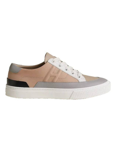 Deep leather low top sneakers beige nude - HERMES - BALAAN 1