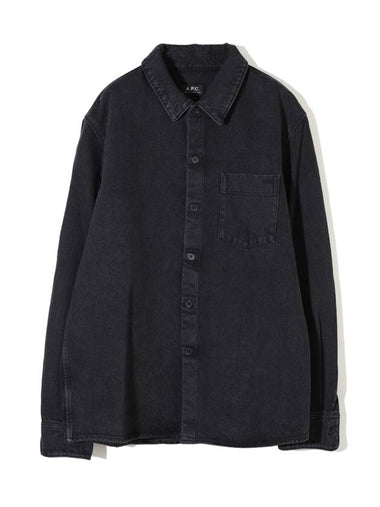 Vittorio Brodée Poitrine Denim Shirt Jacket Black - A.P.C. - BALAAN 1