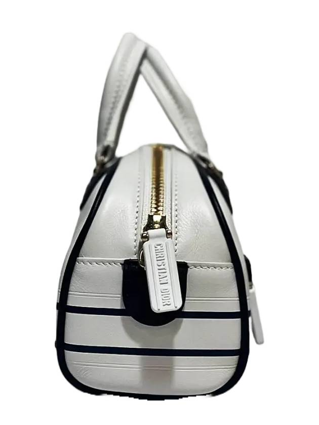 Zip Bowling Micro Calfskin Cross Bag White - DIOR - BALAAN 5