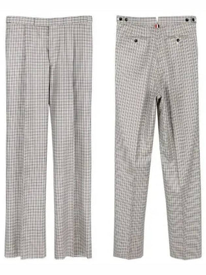 Men's Houndstooth Single Pleat Straight Pants - THOM BROWNE - BALAAN 2