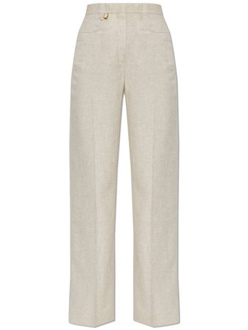 Jacquemus Trousers Sauge, Women's, Cream - JACQUEMUS - BALAAN 1