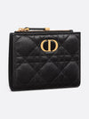 Caro Dahlia Supple Cannage Calfskin Half Wallet Black - DIOR - BALAAN 3