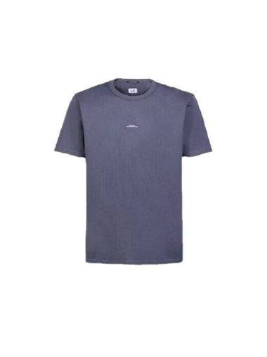 Metropolis Center Logo Short Sleeve T-Shirt Blue - CP COMPANY - BALAAN 1