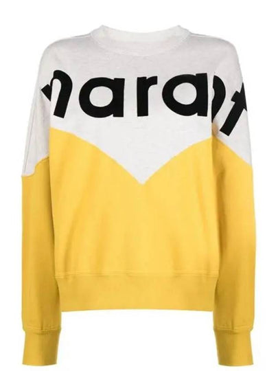 Houston Two-Tone Logo Cotton Sweatshirt Yellow - ISABEL MARANT ETOILE - BALAAN 2