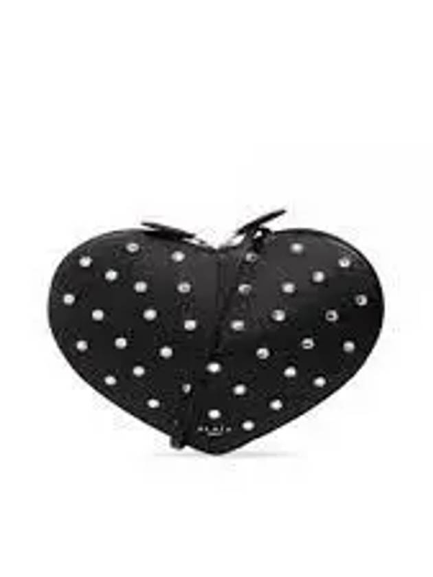 Le Coeur Heart Calfskin Shoulder Bag Black - ALAIA - BALAAN 2