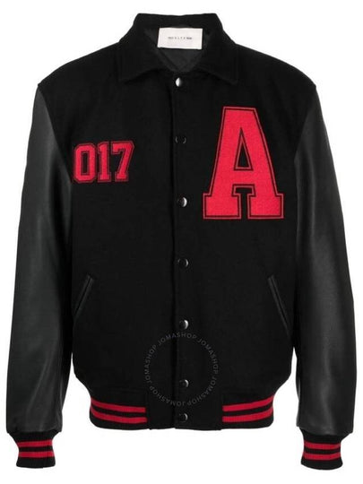 Varsity Logo Patch Wool Bomber Jacket Black - 1017 ALYX 9SM - BALAAN 2