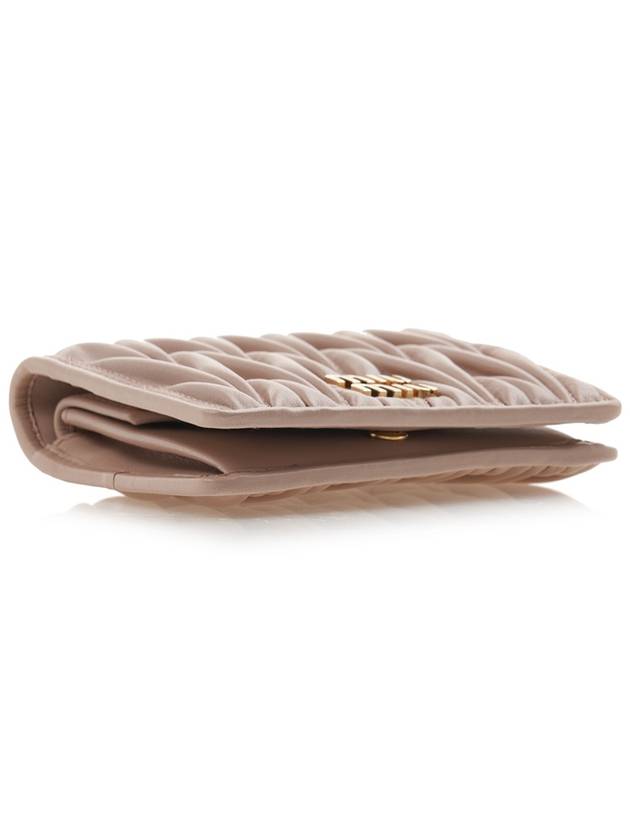 Matelasse Leather Half Wallet Light Pink - MIU MIU - BALAAN 6