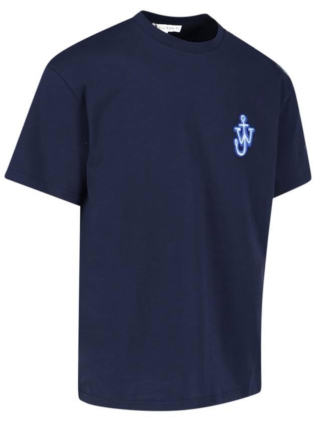 Anchor Patch Cotton Short Sleeve T-Shirt Navy - JW ANDERSON - BALAAN 3