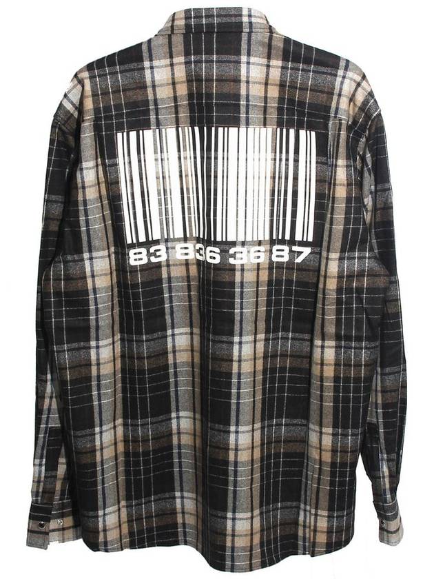 Barcode Print Check Shirt Gray VL14SH750G - VETEMENTS - BALAAN.