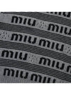 logo jacquard cashmere knit top gray - MIU MIU - BALAAN.