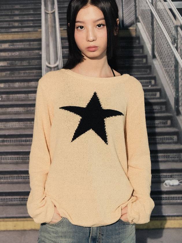 star boucle knit beige - HIGH SCHOOL DISCO - BALAAN 1