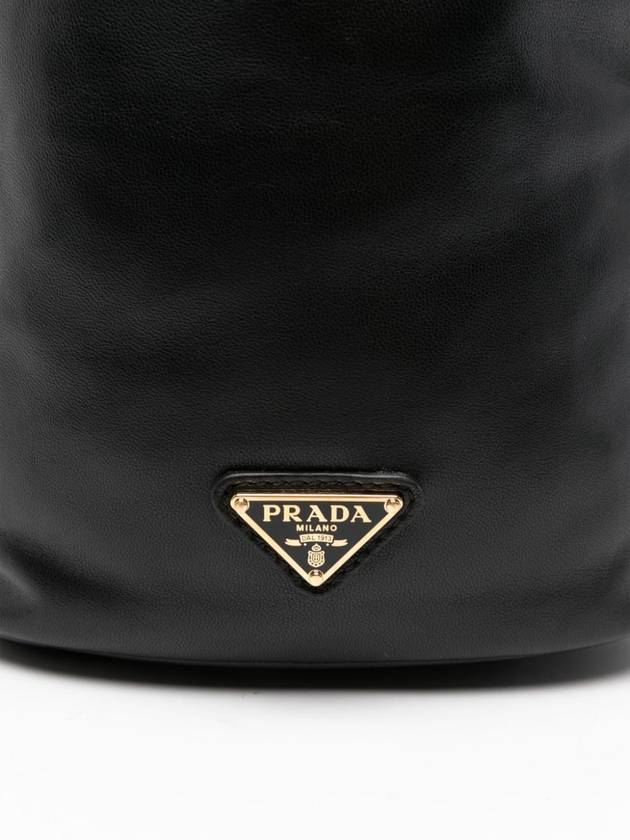 Nappa Mini Leather Bucket Bag Black - PRADA - BALAAN 5