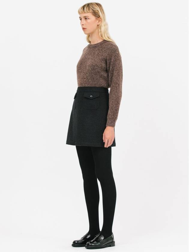 Pocket Wool Short A-Line Skirt Black - JUN BY JUN K - BALAAN 3