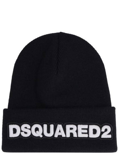 Rib Knit Wool Beanie Black - DSQUARED2 - BALAAN 2