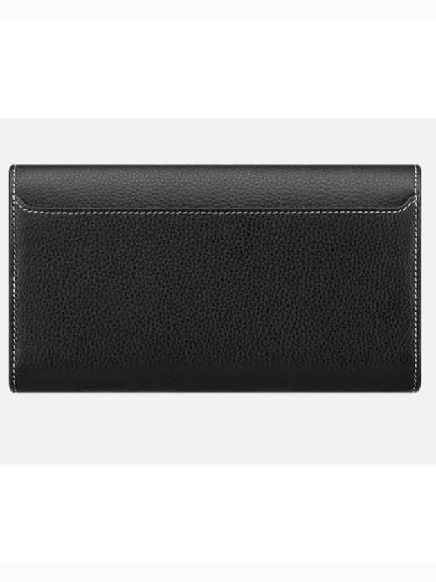 Saddle Grained Calfskin Long Wallet Black - DIOR - BALAAN 3