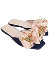 flower decorated slippers navy - ROGER VIVIER - BALAAN 2