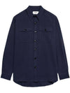 Chest Pocket Long Sleeve Shirt Navy - AMI - BALAAN 1