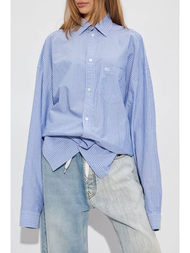 Balenciaga Shirt With Stripe Pattern, Women's, Blue - BALENCIAGA - BALAAN 3