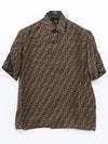 Men's FF Motif Silk Short Sleeve Shirt Brown - FENDI - BALAAN 4