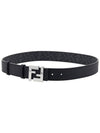 FF Buckle Pattern Reversible Leather Belt Black - FENDI - BALAAN 6