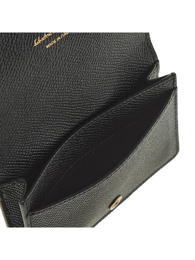 Gancini Leather Card Wallet Black - SALVATORE FERRAGAMO - BALAAN 9