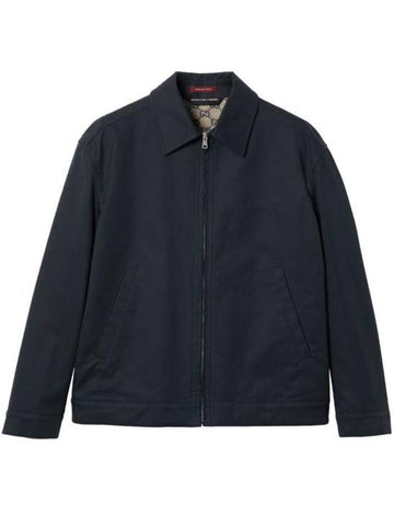 Web Cotton Twill Zip Up Jacket Black - GUCCI - BALAAN 1