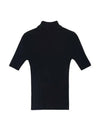Reedition Knit Short Sleeve Turtle Neck Black - COURREGES - BALAAN.