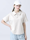 Twin Shirt Collar Naglan Slit Pink Beige Short Sleeve T-Shirt DO3232TS12 - DOYOUKNOWMC GOLF WEAR - BALAAN 3