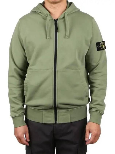 Wappen Patch Cotton Hooded Zip Up Sage - STONE ISLAND - BALAAN 2