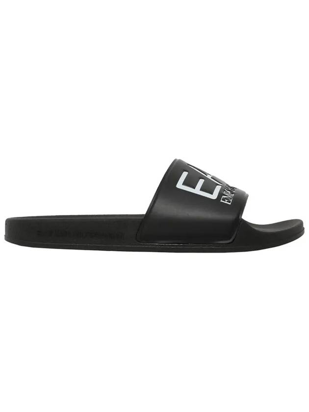 EA7 Embossed Logo Flat Slippers Black - EMPORIO ARMANI - BALAAN 3