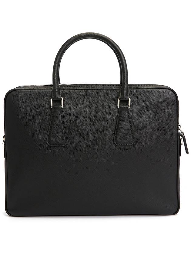 Triangle Logo Saffiano Leather Brief Case Black - PRADA - BALAAN 5