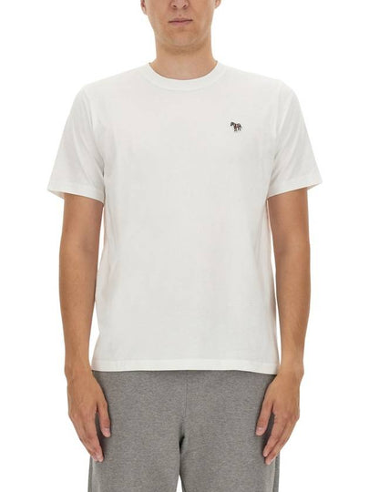 Zebra Logo Crew Neck Cotton Short Sleeve T-Shirt White - PAUL SMITH - BALAAN 2