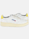 Women's Medalist Leather Low Top Sneakers White Yellow - AUTRY - BALAAN 2