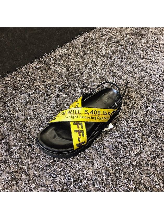 Same day delivery Women s yellow industrial logo cross sandals - OFF WHITE - BALAAN 11