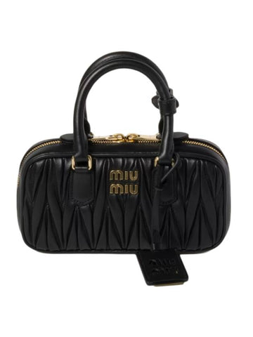 Arcadie Matelassé Mini Tote Bag Black - MIU MIU - BALAAN 1