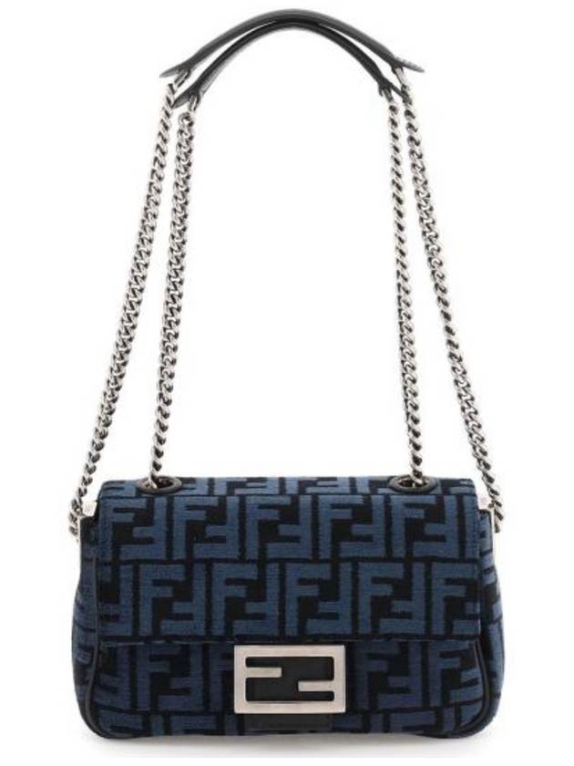 Baguette Chain Medium Shoulder Bag Blue - FENDI - BALAAN 2