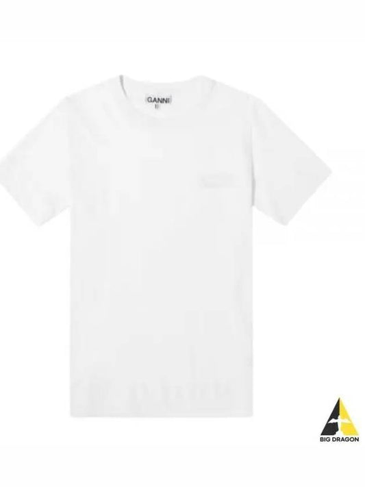 Logo Print Short Sleeve T-shirt White - GANNI - BALAAN 2