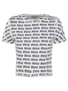 Women's Allover Logo Print Crop Cotton Short Sleeve T-Shirt White - MIU MIU - BALAAN 1