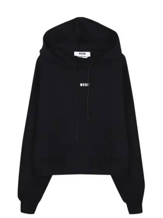 Micro Logo Cropped Hooded Sweatshirt Women - MSGM - BALAAN 1