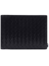 Intrecciato Zipper Small Clutch Bag Black - BOTTEGA VENETA - BALAAN 5